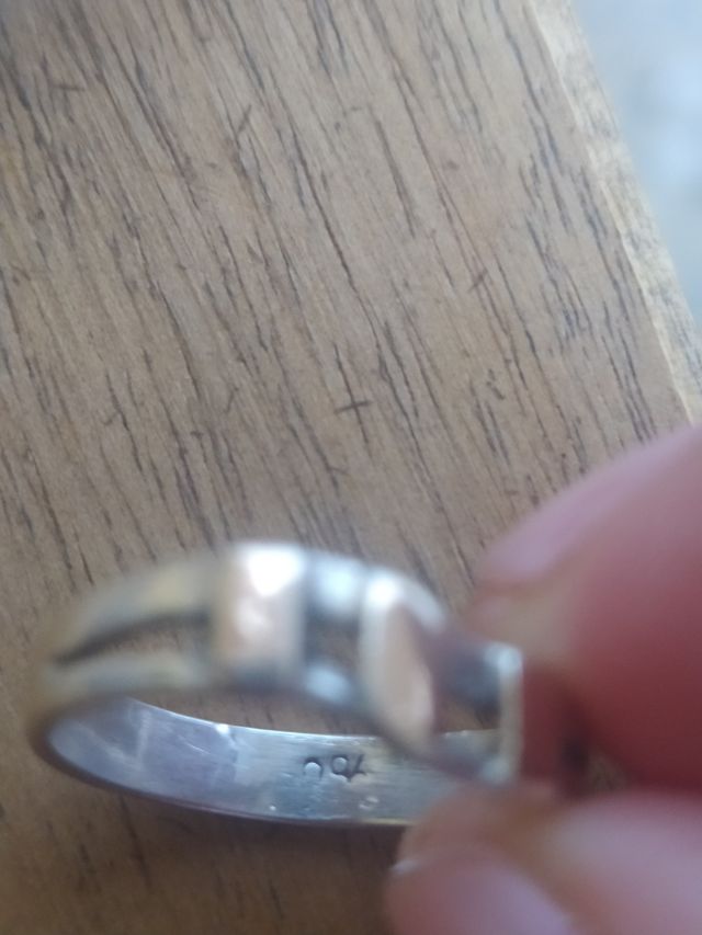 ANILLO PLATA LEY 950 CON PLACA ORO