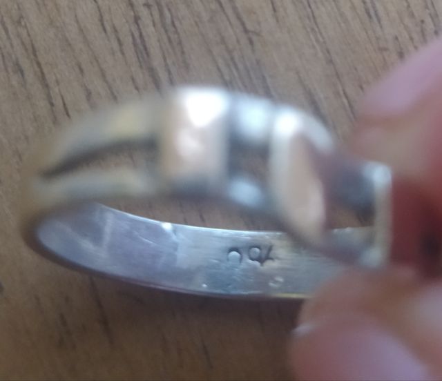 ANILLO PLATA LEY 950 CON PLACA ORO