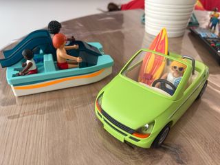 pack coche y barca pedales playmobil