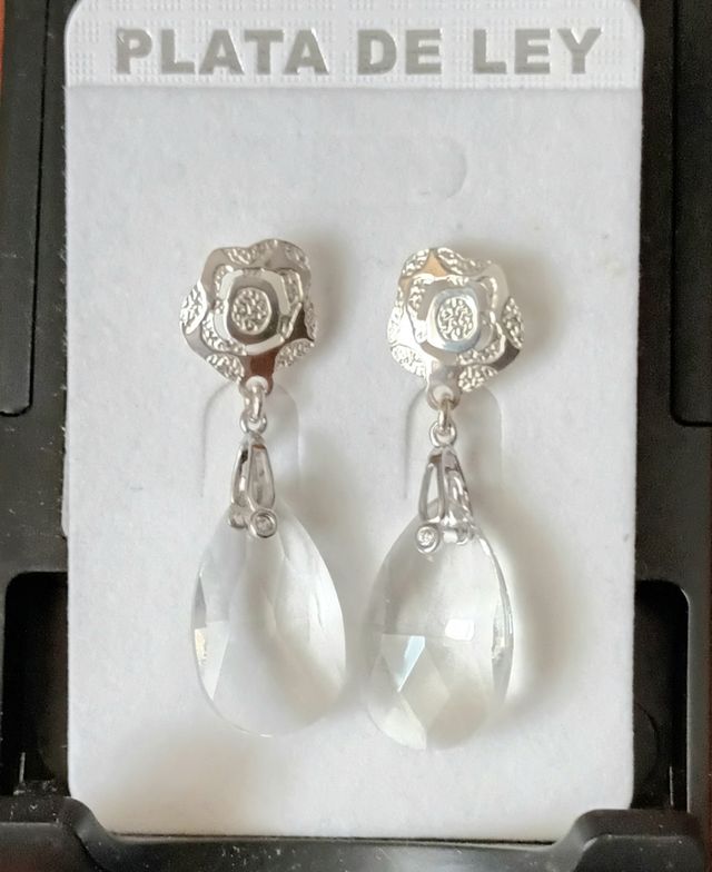 Pendientes de cristal de roca