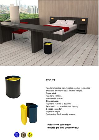 PAPELERAS PARA RECICLAJE SELECTIVO.
