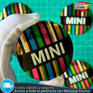 X4 Emblemas Mini Cooper 56mm Multicolor Tapacubos