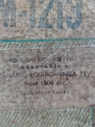 Inducido Dínamo del Seat 1500. 12V. NUEVO.