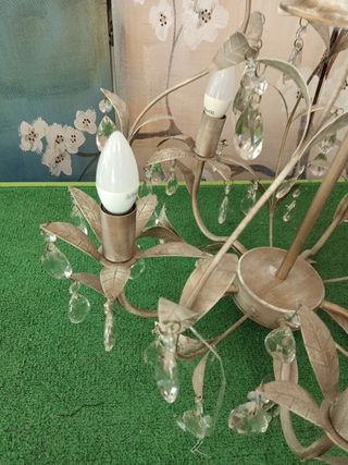 Lampara forja y cristales