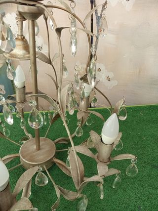 Lampara forja y cristales