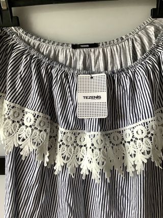 Vestitino TEZENIS righe/pizzo con cartellino