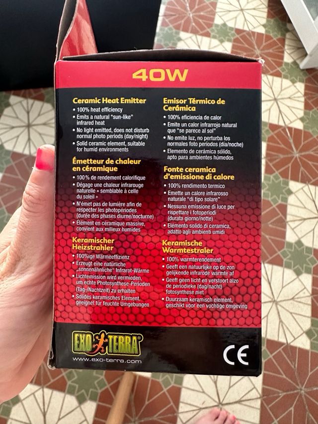 Lampara calor reptiles