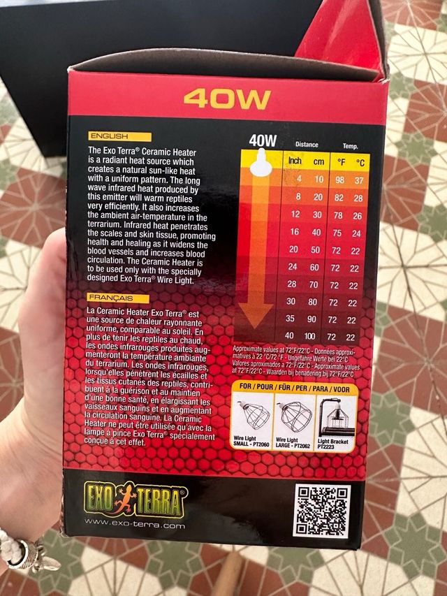 Lampara calor reptiles