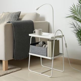 Mesa auxiliar metal Ikea mesilla noche blanco