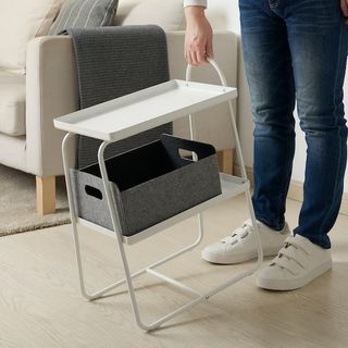 Mesa auxiliar metal Ikea mesilla noche blanco