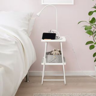 Mesa auxiliar metal Ikea mesilla noche blanco