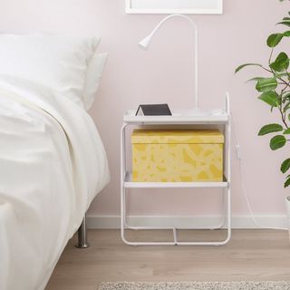 Mesa auxiliar metal Ikea mesilla noche blanco