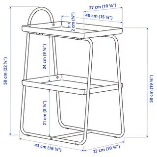 Mesa auxiliar metal Ikea mesilla noche blanco