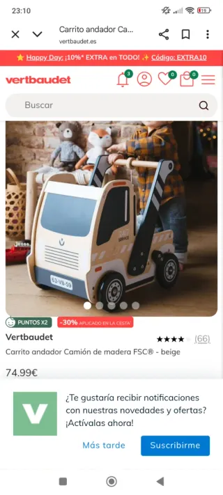 Correpasillos camión madera