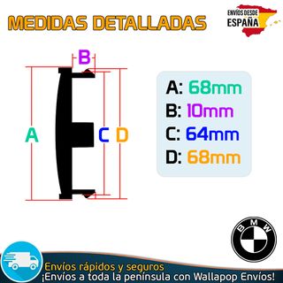 X4 Tapacubos BMW 68mm Tapas de Llantas Emblemas