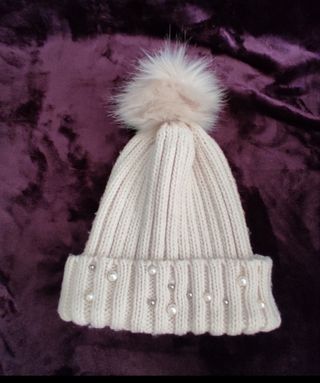 Gorro lana con perlas