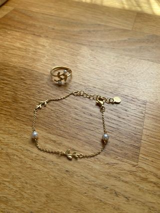 conjunto anillo y pulsera majorica Juliette