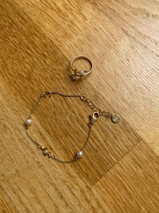 conjunto anillo y pulsera majorica Juliette