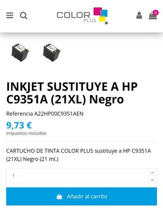 Cartucho de tinta COLOR PLUS
