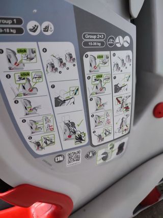 Silla para coche con Isofix. Grupo 2-3