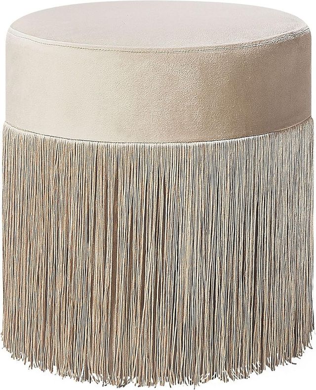 Pouf flecos beige