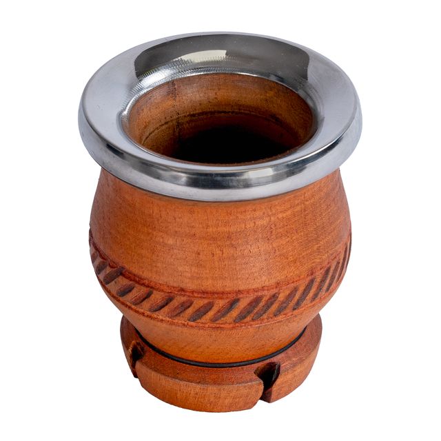 Mate de algarrobo modelo Trébol Línea fina