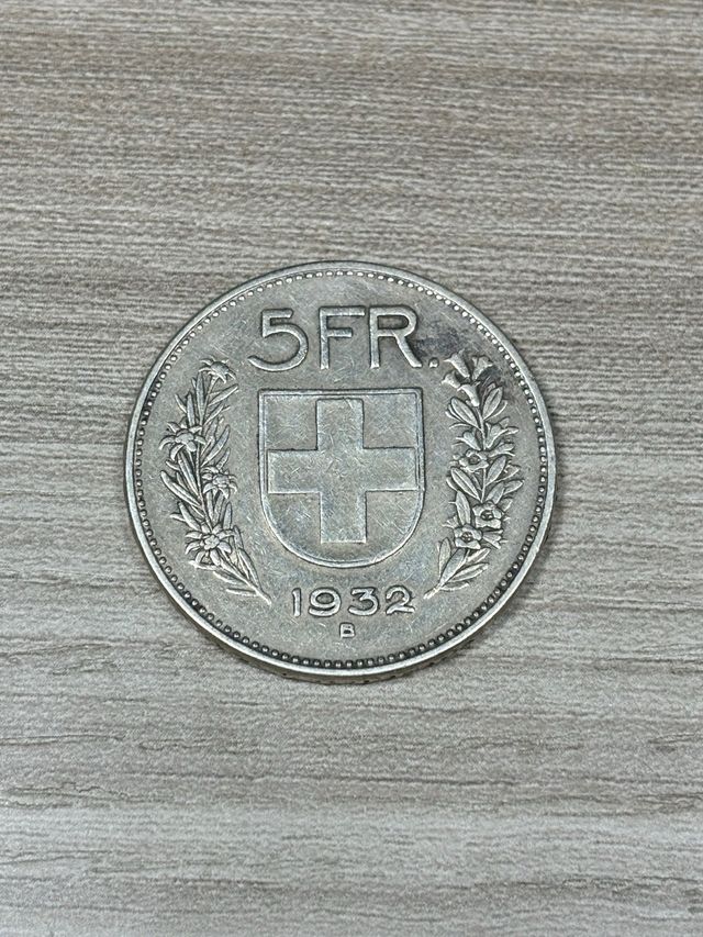 Moneta da collezione 5 franchi svizzeri 1932