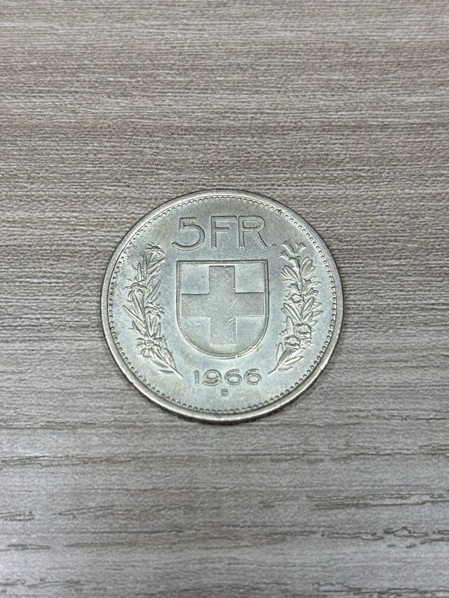 Moneta da collezione 5 franchi svizzeri 1966