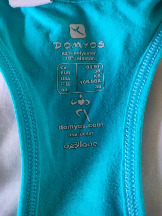 Camiseta deportiva azul tirantes Domyos