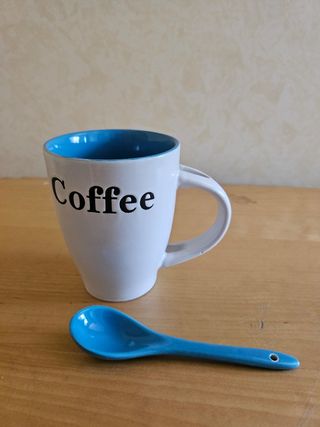 Taza para café,con cuchara