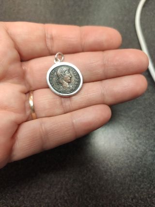 Colgante plata moneda romana autentica