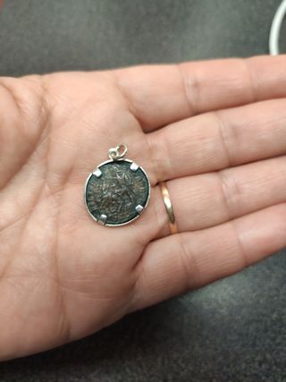 Colgante plata moneda romana autentica