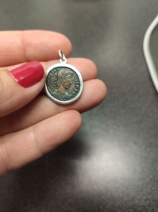 Colgante plata moneda romana autentica