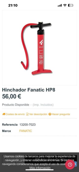 Hinchador tabla paddle surf