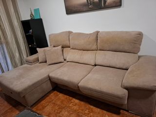 Sofa con cheslong beige oferta hasta 15/12
