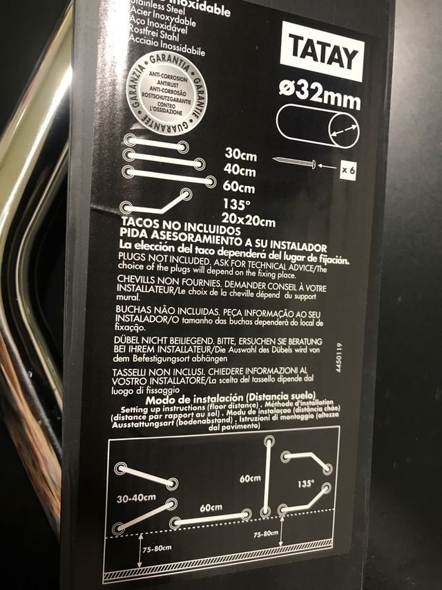 Tatay Asa de Apoyo inoxidable