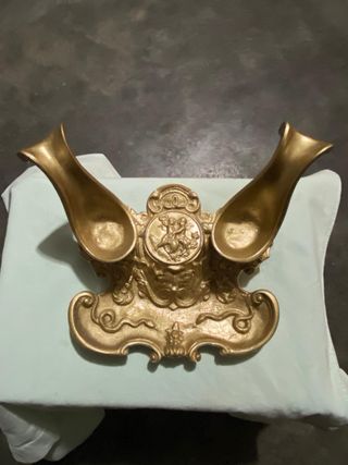 Calamaio vintage di bronzo pesante