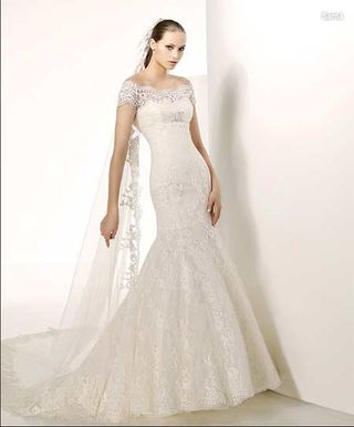 Vestido de novia PRONOVIAS corte sirena y encaje