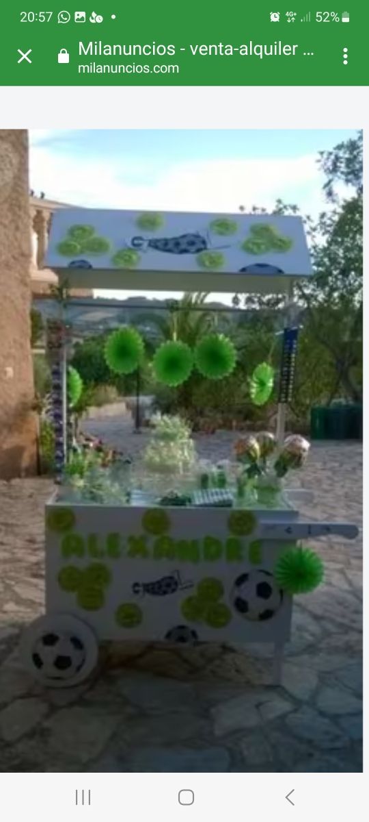 Carrito de chuches para celebraciones