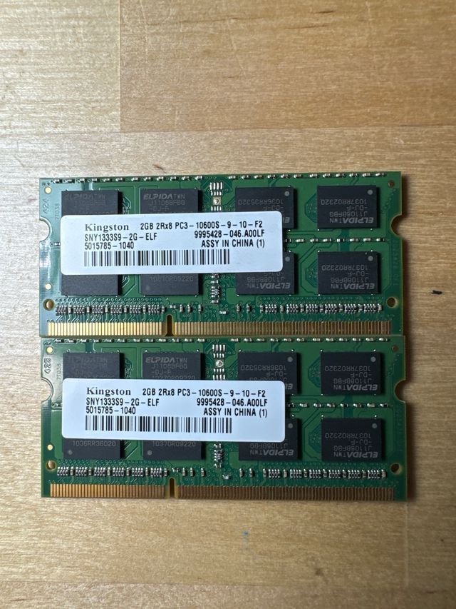 RAM para portátil DDR3 de 2 GB