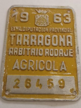 Matricula Tarragona 1963