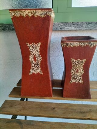 Due vasi argilla stile asian vintage