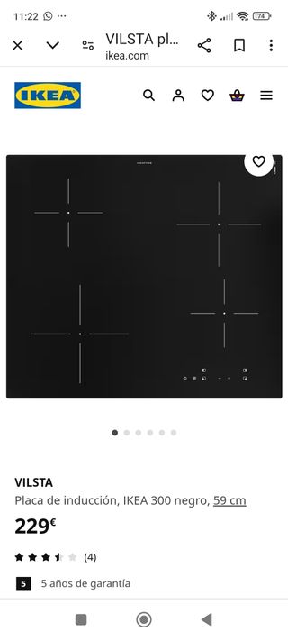 Placa inducción Vilsta ikea