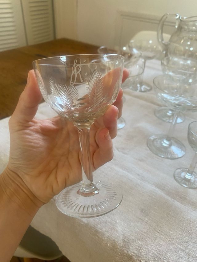 Cristalería tallada años 50