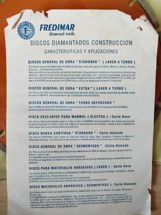 Disco diamantado Fredimar