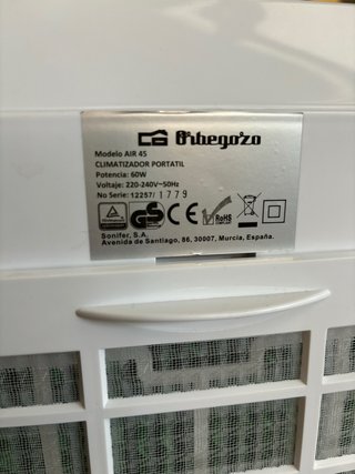 Climatizador portátil Orbegozo Air45