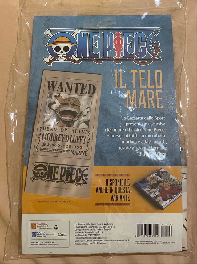 Telo Mare One Piece Summer Luffy Game Gear Five