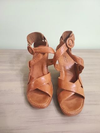 Sandalia cuero artesanas Goodyear bølo NY