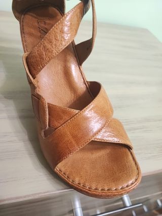 Sandalia cuero artesanas Goodyear bølo NY