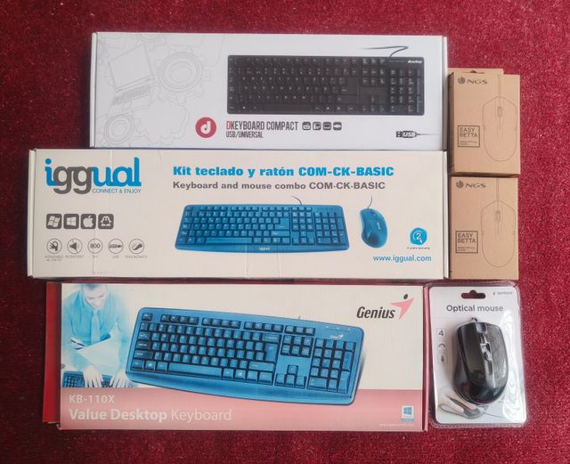 Lote teclados y ratones usb